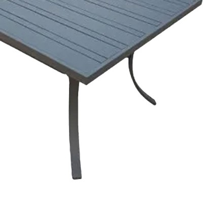 Tuscany 72x39" Black Aluminum Outdoor Dining Table with Umbrella Hole