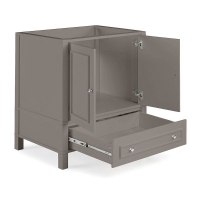 Gray 30-Inch Freestanding Bathroom Vanity with Soft-Close Doors