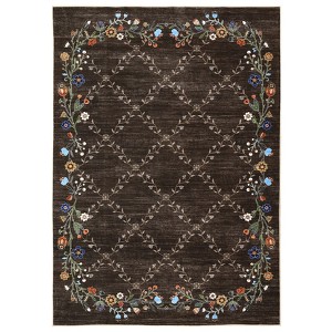 Washable Modern Floral Print Area Rugs for Living Room Bedroom, Indoor Farmhouse Home Decor Carpet for Dining Room Office - 1 of 4