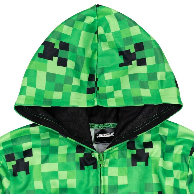 Minecraft Creeper French Terry Hoodie Little Kid to Big Kid, 3 of 8