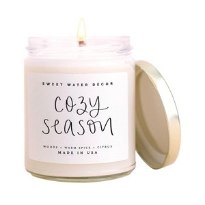 Sweet Water Decor Cozy Season 9oz Clear Jar Soy Candle - 1 of 3