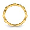 Black Bow Jewelry 14k Yellow Gold Created Emerald & .05 Ctw Diamond Stackable Band - 2 of 4