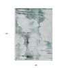 Teal Blue Silver And Gray Abstract Washable Indoor Outdoor Area Rug - 3 of 4