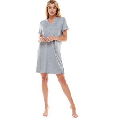 Emerson Road Woman's Whisper Rib Henley Sleepshirt, Nightgown