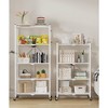 SUGIFT 4-Tier Foldable Storage Shelf, Heavy Duty Metal Shelf, Kitchen Shelf with 3 Hooks, White - 2 of 4