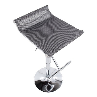 Mirage Ale Adjustable Silver Mesh and Chrome Swivel Barstool