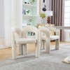 Grungis Set of 2 Modern Accent Chair,24'' W Teddy Barrel Side Chairs,Upholstered Armchair for Bedroom,Reading Room - 2 of 4