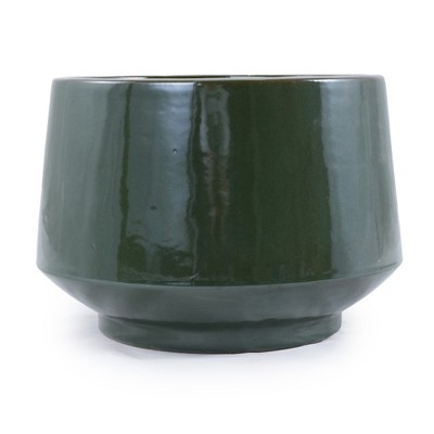 SpassWay 15" Dia Outdoor Indoor Ceramic Planter Pot Decorative Planter with Drainage Hole Patio Flower Pot