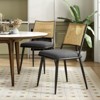 PAGED Dining Chairs Set of 2 Modern Living Room Chair with Rattan Back and Metal Frame, Boucle Accent Chair for Kitchen, Dining Room - 2 of 4