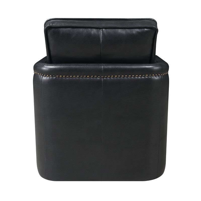 30&#34; Rocha Accent Chair Black Leather Aire - Acme Furniture, 5 of 6