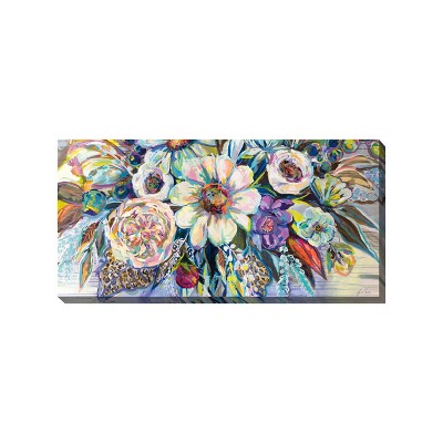 Cottage Garden West of The Wind Rejuvenation Colorful 48 x 24 Inch Waterproof Gallery Wrapped Canvas, Outdoor Garden, Yard, Patio All Weather Hanging
