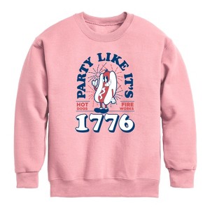 Boys' - Instant Message - Hotdog and Fireworks Graphic Long Sleeve Fleece Sweatshirt - 1 of 4