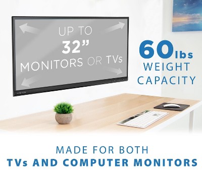 Black Low Profile Fixed TV Wall Mount for 13" to 27" Screens
