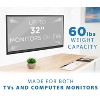 Mount-It! Low Profile Fixed TV Wall Mount for Small Televisions Computer Monitors | Fits 13" to 27" | Quick Disconnect | 60 Lbs. Capacity | Black - 3 of 4