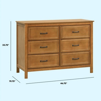 Chestnut Double Nursery Dresser with Classic Metal Pulls
