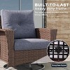 LayinSun Wicker Patio Furniture Set with Fire Pit Table, Classis Outdoor Conversation 360 Degree Swivel Chairs Set with Coffee Table - 2 of 4