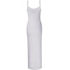 Women Sleeveless Spaghetti Strap Cami Maxi Slip Dress Long-White 2XL - 3 of 3