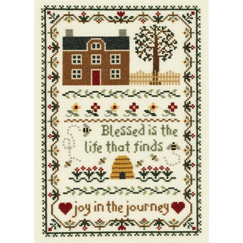 Janlynn Friends and Coffee Mini Counted Cross Stitch Kit 5x6 14 Count