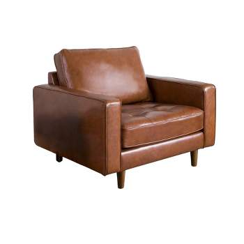 Hobbes Mid-Century Leather Armchair - Abbyson Living