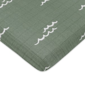 Babyletto All-Stages Midi Crib Sheet in GOTS Certified Organic Muslin Cotton - 1 of 4