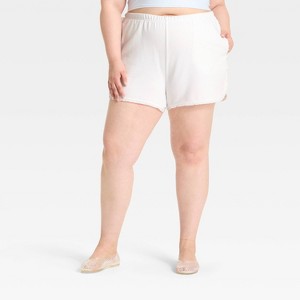 Women's French Terry Mid-Rise Lace Trim Pull-On Shorts - Wild Fable™ - 1 of 3