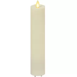 Luminara - Pearl Ivory Outdoor Flameless Candle Slim Pillar - Melted Top Unscented