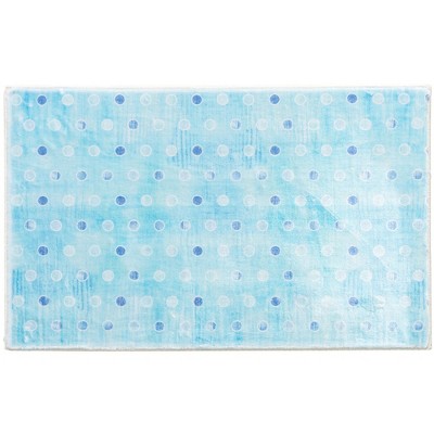 Cozy Living Doormat – Watercolor Blues Design, 21" x 33", Soft-Touch Fabric with Non-Slip Backing for Entryway Charm