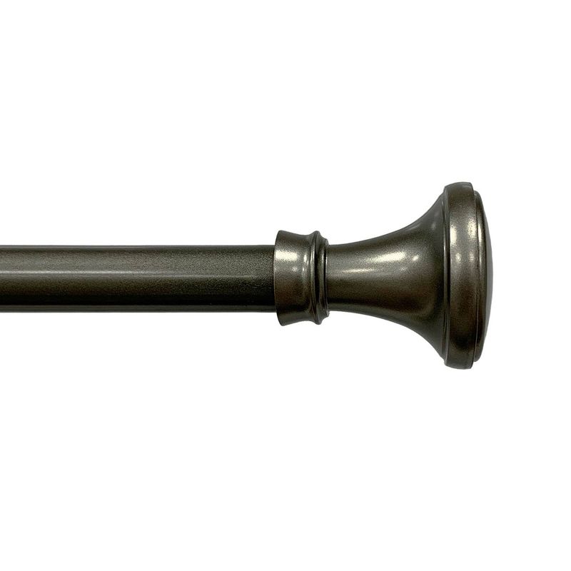 28&#34;x48&#34; Drapery Single Rod Set Finials Modern Pewter Trumpet - Lumi Home Furnishings, 1 of 7