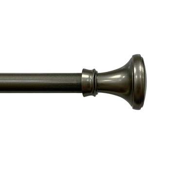 28"x48" Drapery Single Rod Set Finials Modern Pewter Trumpet - Lumi Home Furnishings