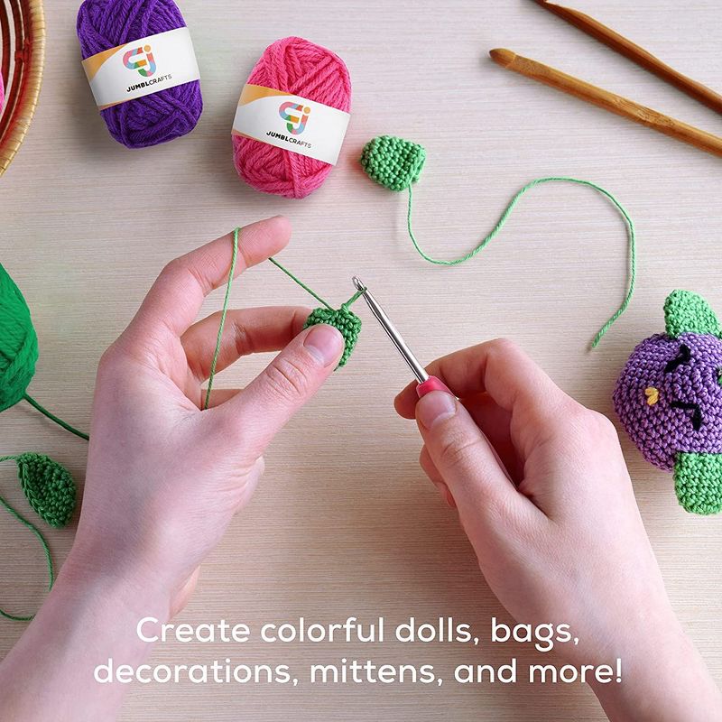 Jumblcrafts 20 Acrylic Yarn Skeins Crochet Starter Kit 20 Assorted Colors Acrylic Yarn Skeins, 5 of 7
