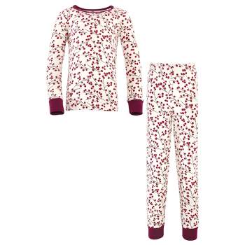 Touched by Nature Baby Girl Organic Cotton Tight-Fit Pajama Set, Berry Branch