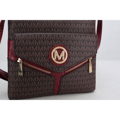 MKF Collection Crossbody Bag Multi Pocket Signature Print, Tania | MKF Collection by Mia K - Brown — фото 5