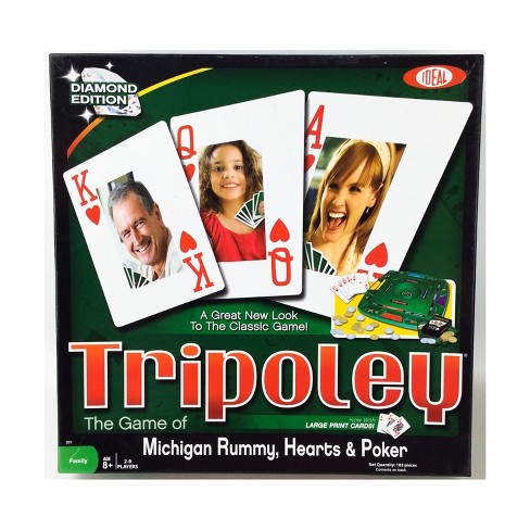 Assorted Board Games 4 Pack Bundle: Tripoley: Michigan Rummy, Hearts &  Poker Deluxe Mat Version, Passport Game Studio Kingsport Festival, Hasbro