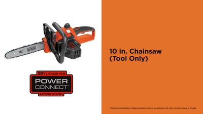 Black & Decker 10 In. 20V MAX Lithium Ion Cordless Chainsaw