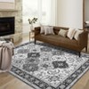 Large Living Room Area Rug 8x10 Washable Floor Carpet with Anti-Slip Backing, Low Pile Vintage Foldable Rug, Non-Shedding Soft Nursery Rug - 2 of 4