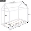 Okak Twin Size House-Shaped Roof Wooden Bed Frame, Modern Floor Bed for Toddlers/Kids Bedroom - 4 of 4