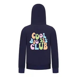 Everyday Kids Cool Big Sis Club Girls Zip Up Hoodie – Colorful Sibling Sweatshirt - 1 of 4
