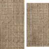 Knightsbridge Stylish And Comfortable Traditional Summer Tile Design 2 PC Cotton Bath Rug Set 20"x30" & 24"x40" Natural - 4 of 4