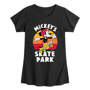 Girls' - Disney - Skater Mickey Fitted Short Sleeve Graphic T-Shirt - 1 of 4
