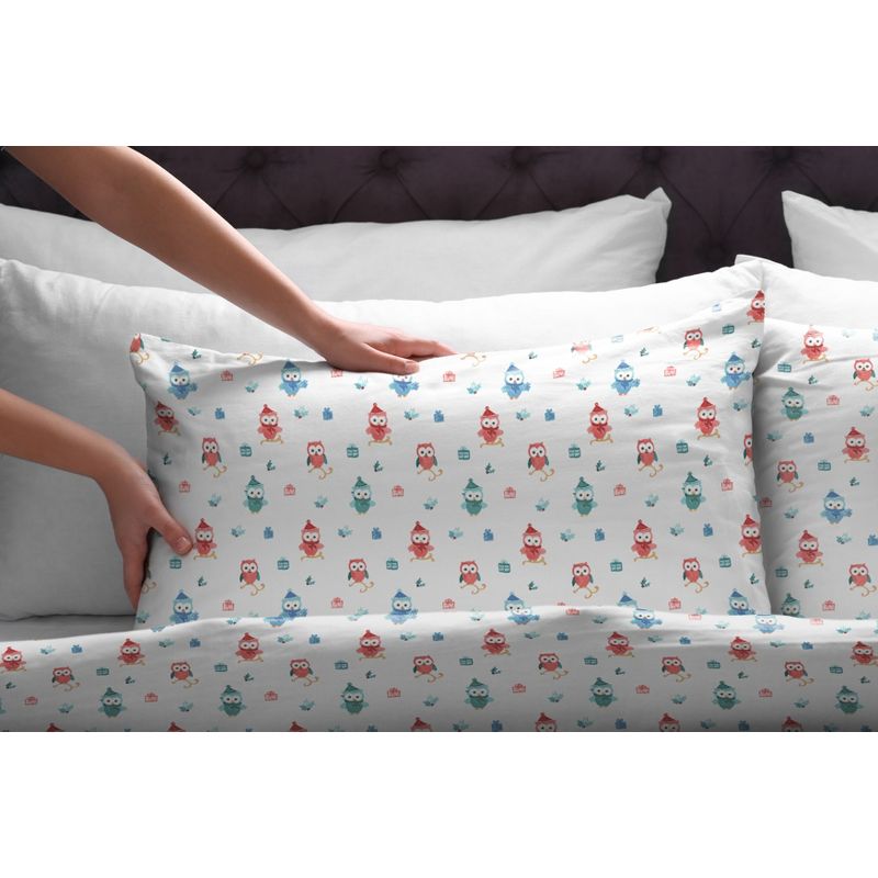 Pointehaven 175 GSM 100% Cotton Superior Weight Flannel Solid or Print Oversized Duvet Set, 3 of 4