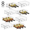 mDesign Plastic Free-Standing Stacking 3 Bottle Wine Storage Rack, Clear, USA Made - 2 of 4