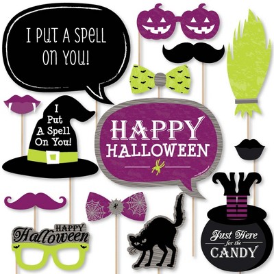 Big Dot of Happiness Happy Halloween - Witch Party Photo Booth Props Kit - 20 Count