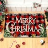Lomsoe 1pc Christmas Doormat Red & Black Plaid, Non-Slip, Machine Washable Merry Christmas Lettering Perfect Christmas Decoration Gift - 4 of 4