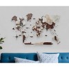 HomeRoots 35" X 59" Brown and Beige Wood World Map Hanging Dimensional Sculpture - 2 of 4