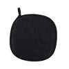 Unique Bargains Pot Holders Plaid Textured Heat Resistant Square Silicone Cotton Cloth Black - 2 of 4