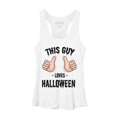 Women's Design By Humans This Guy Loves Halloween By MultimediaOne Racerback Tank Top