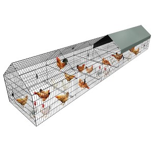 GOTGELIF Large Metal Chicken Coop 260" x 40" Chicken Cage Hen House with Waterproof Cover - 1 of 4