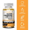 Mulittea Calcium Magnesium Zinc Capsules with Vitamind3 for Strong Bones & Teeth | Heart & Immune Support, 60 Count - 3 of 4