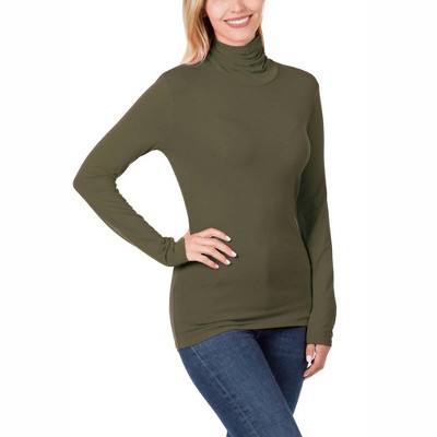 Women's Luxe Rayon Turtleneck Top - ZENANA
