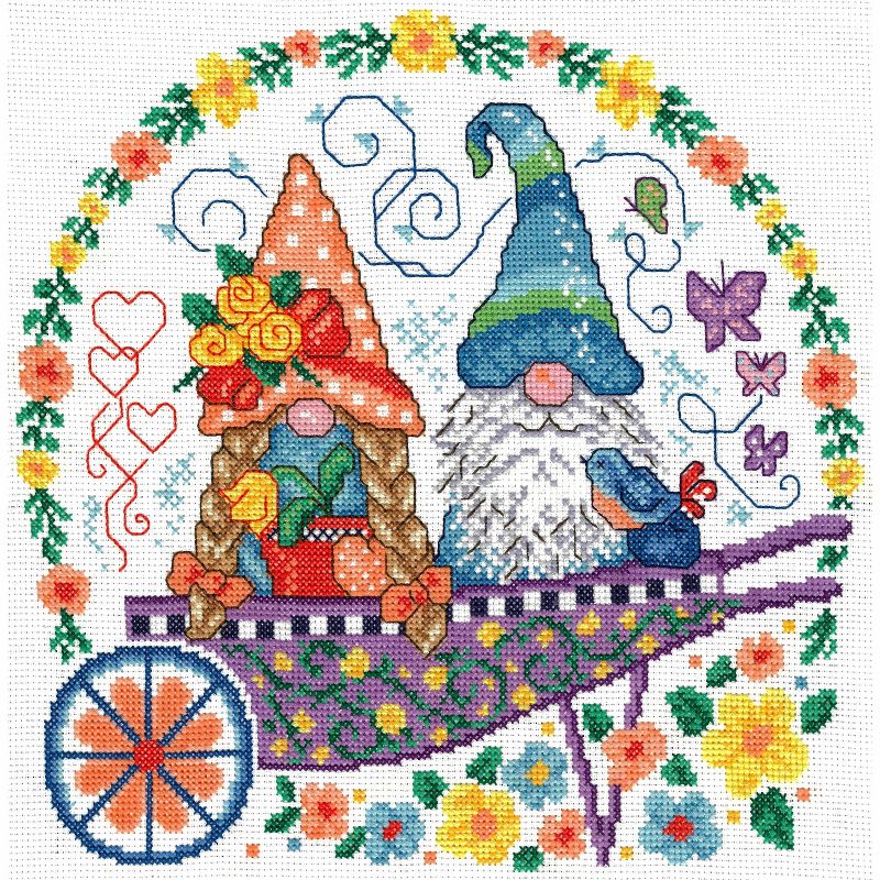 Imaginating Counted Cross Stitch Kit 10"X10"-Gnomes In The Garden (14 Count), 2 of 3